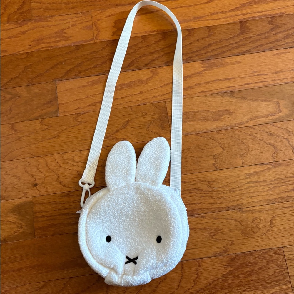 Cute plush miffy cross body makeup bag